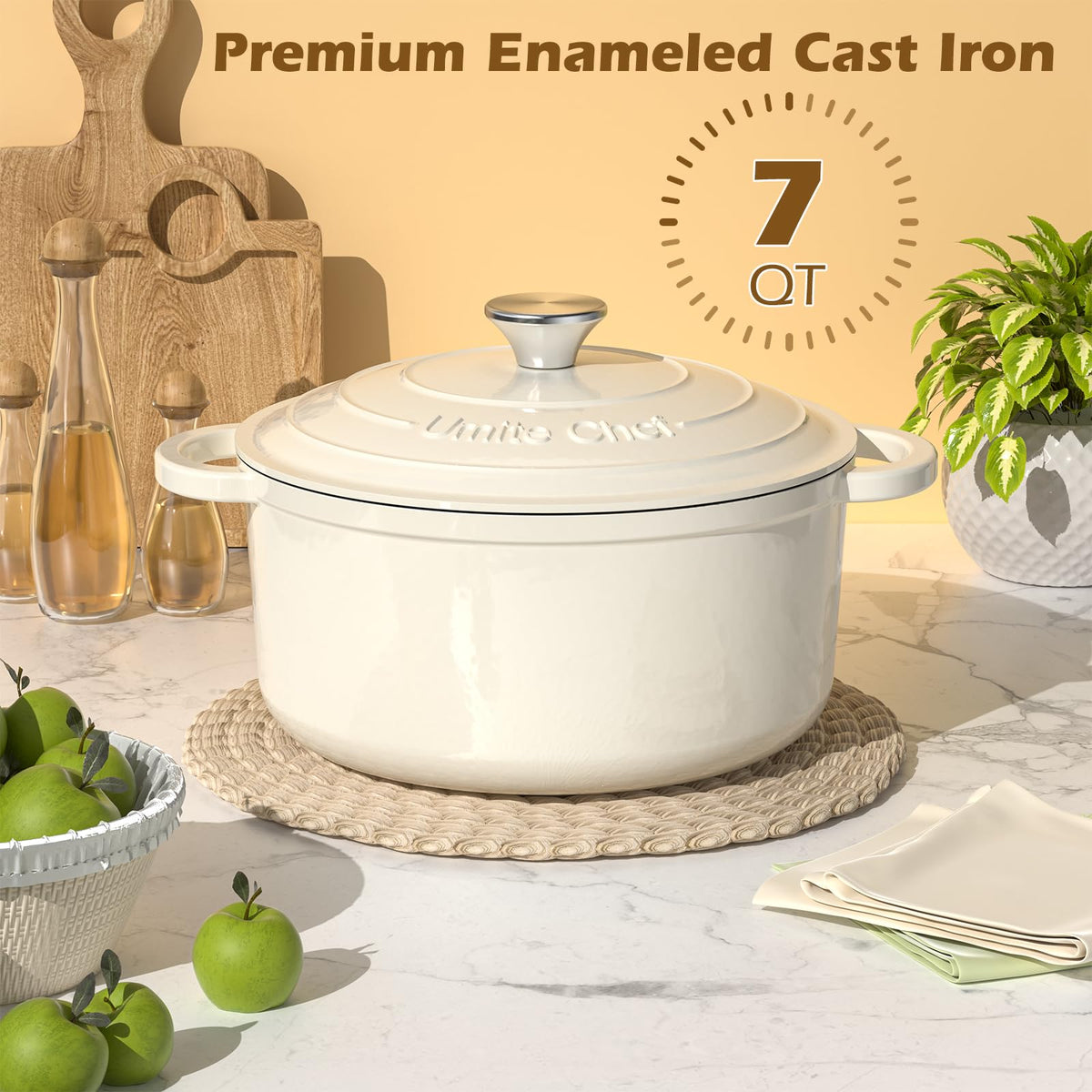 Umite Chef Dutch Oven ideal for braising and slow-cooking stews.