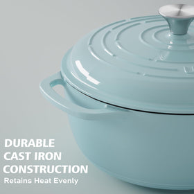 Umite Chef Dutch Oven helps bake artisan bread with a crisp crust blue.