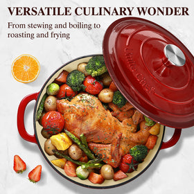 Interior enamel glaze of Umite Chef Dutch oven for easy cleaning