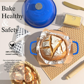 Umite Chef Dutch oven lid with domed cloche traps moisture for crust