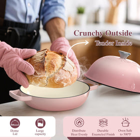 Umite Chef Dutch Oven on stove shows versatile cooking from braises to roasts.