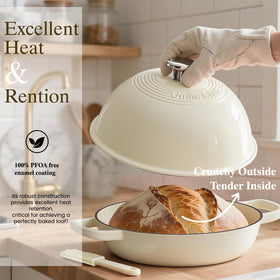 Umite Chef enamel finish resists staining and makes cleanup a breeze.