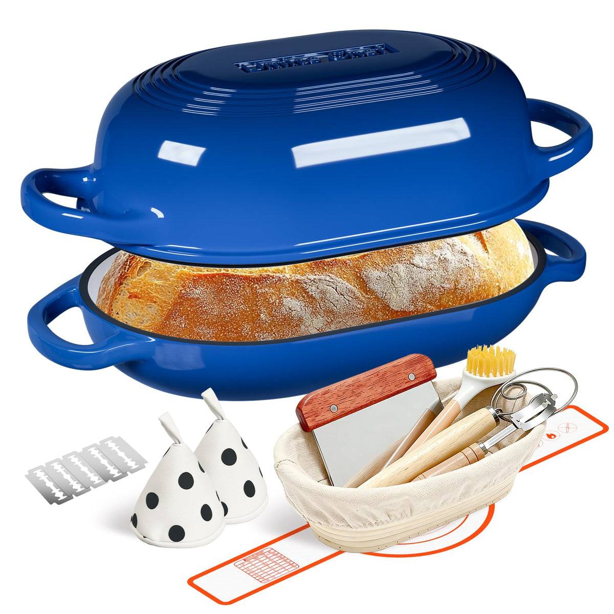Umite Chef enamelled cast iron dutch oven lid for bakery-style crust at home.