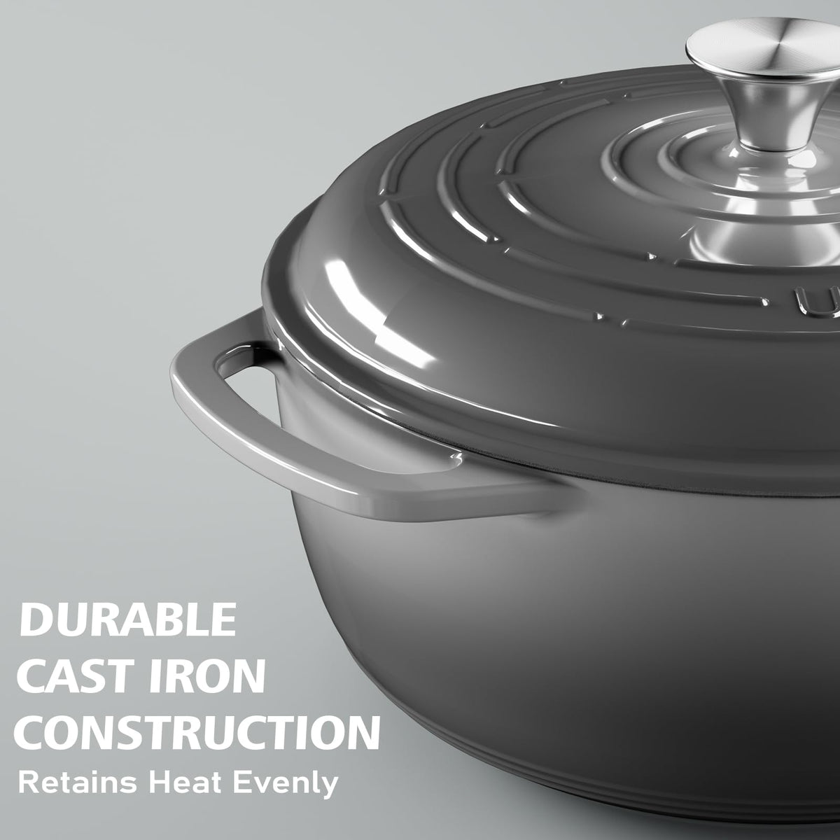 Enamel interior resists stains for quick cleanup after tomato sauces.