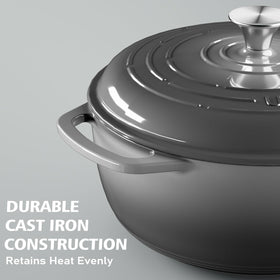 Enamel interior resists stains for quick cleanup after tomato sauces.
