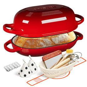 Umite Chef enameled cast iron sourdough oven with lid for bakery crust.