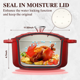 Umite Chef enameled cast iron surface gloss stays easy to clean and stain-resistant.