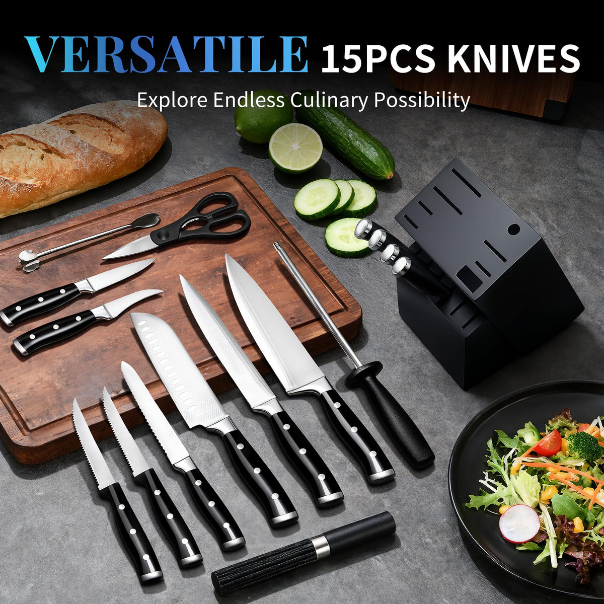Umite Chef ergonomic handle offers comfortable grip and reduced fatigue.