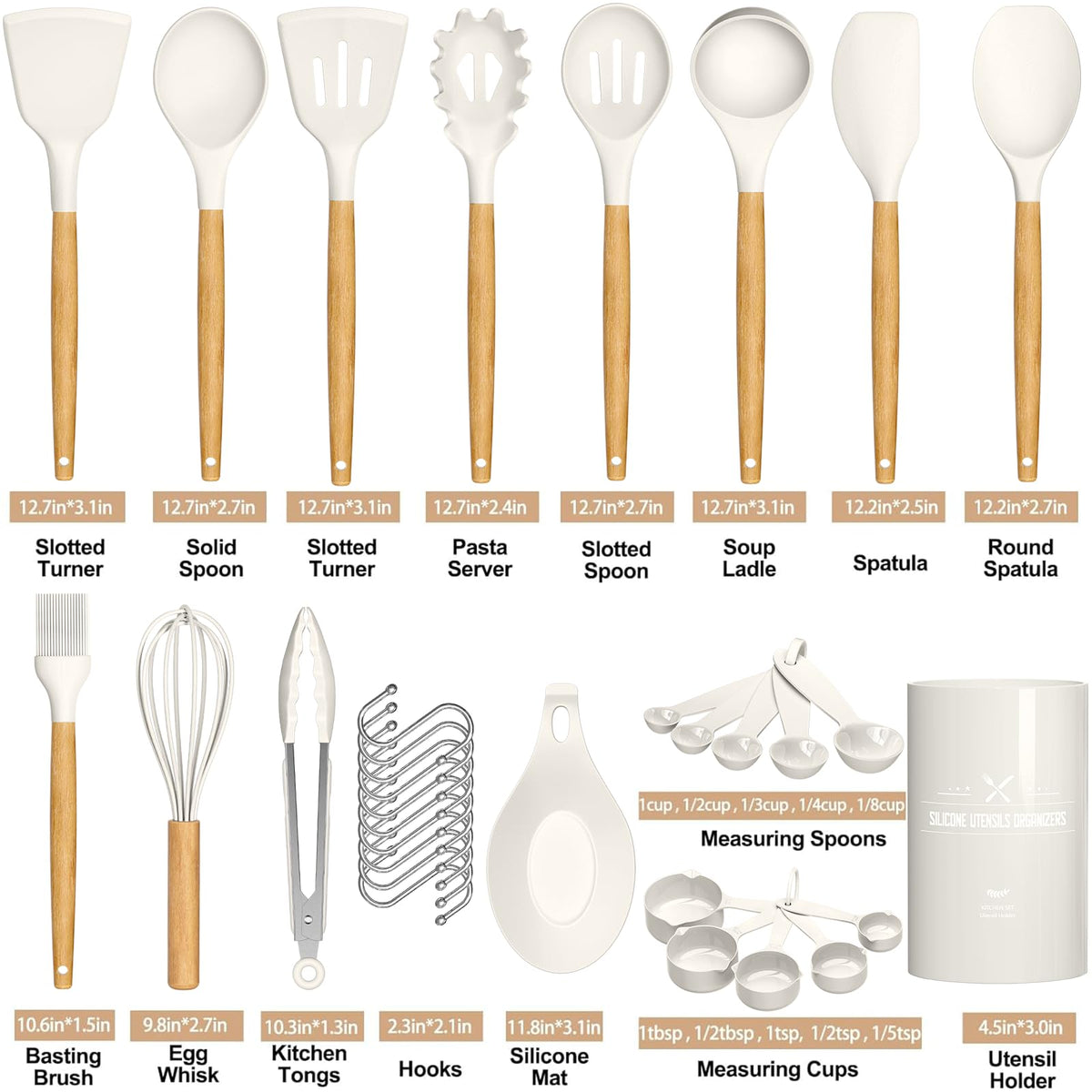 Umite Chef 33-piece set displayed on counter, showing versatile kitchen tools.