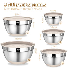 Umite Chef grater attachments for slicing, grating, and shredding directly into bowls.