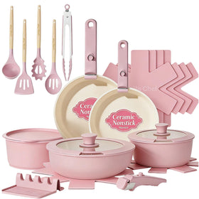 Umite Chef pots and pans with a healthy PFOA-free nonstick coating for easy cooking.