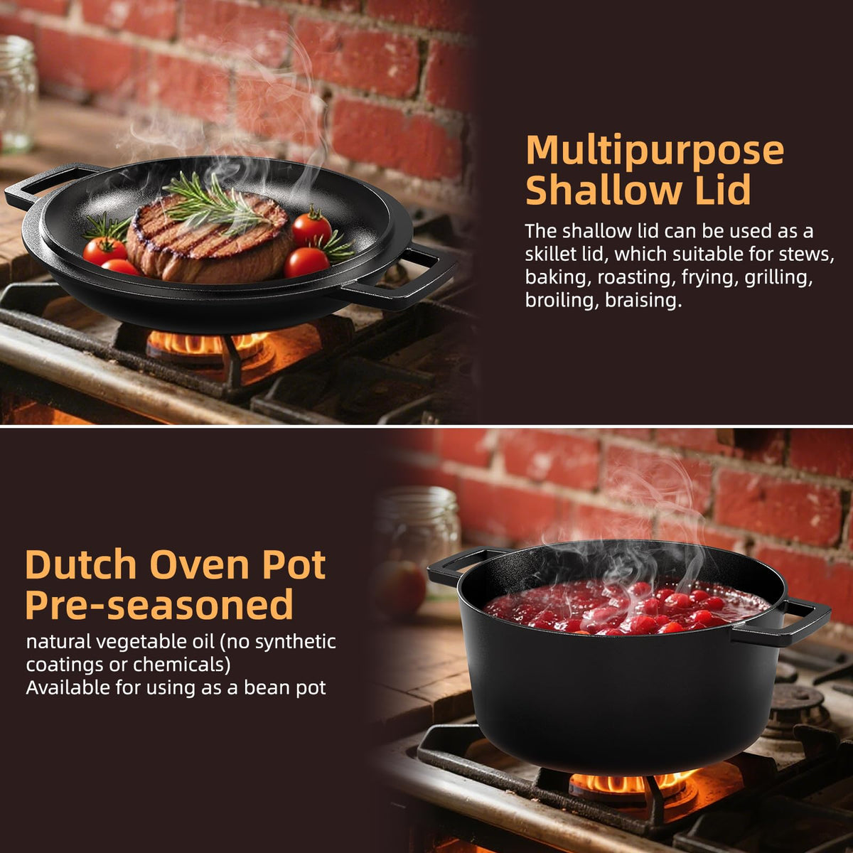 Umite Chef heat retention keeps steady temps for slow simmering and even searing.