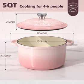 Umite Chef enamel pot retains heat for even cooking.