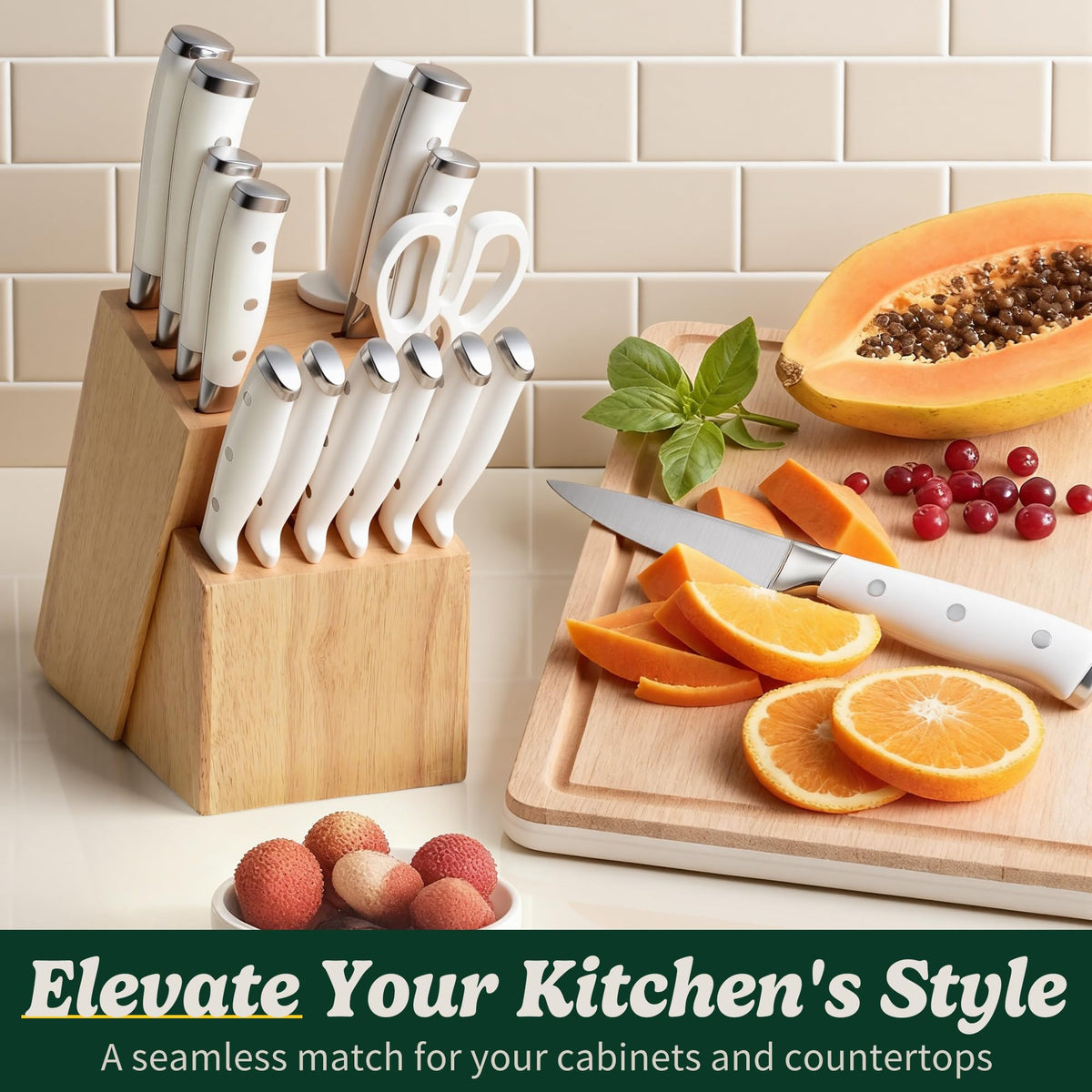 Umite Chef high-carbon blades close-up highlighting razor-sharp edge and long-lasting performance