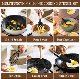 Umite Chef kitchen tongs durable grip for flipping and serving