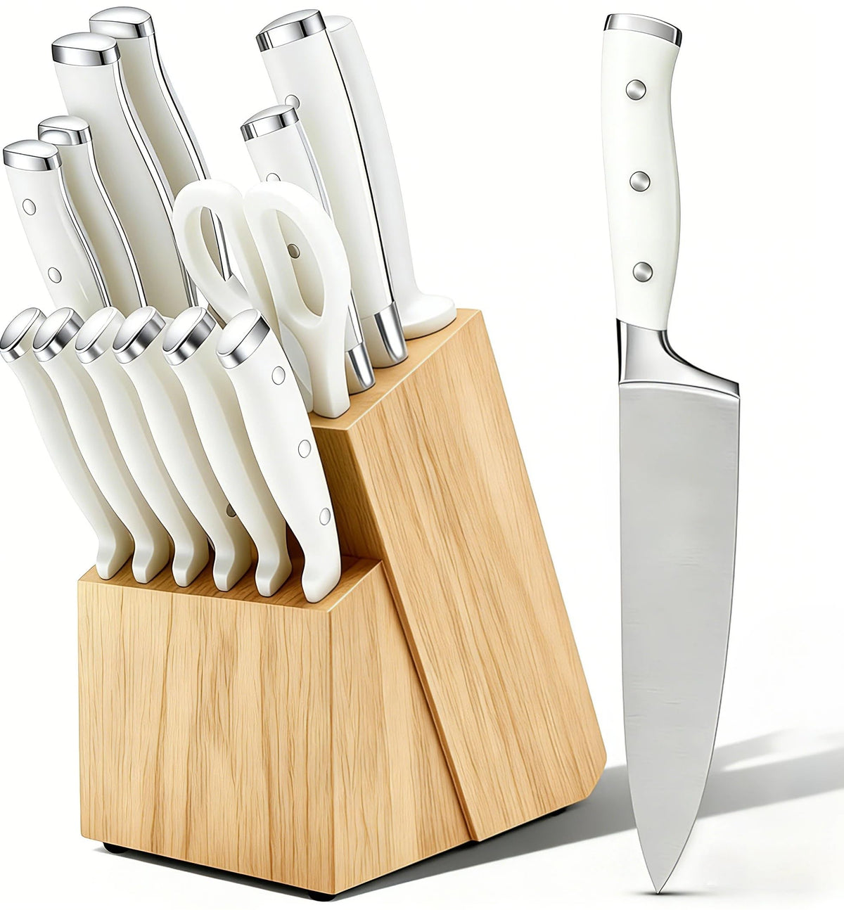 Umite Chef knife set in block showcasing premium blades for easy access