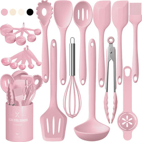 Umite Chef ladle silicone pink for heat safe serving.