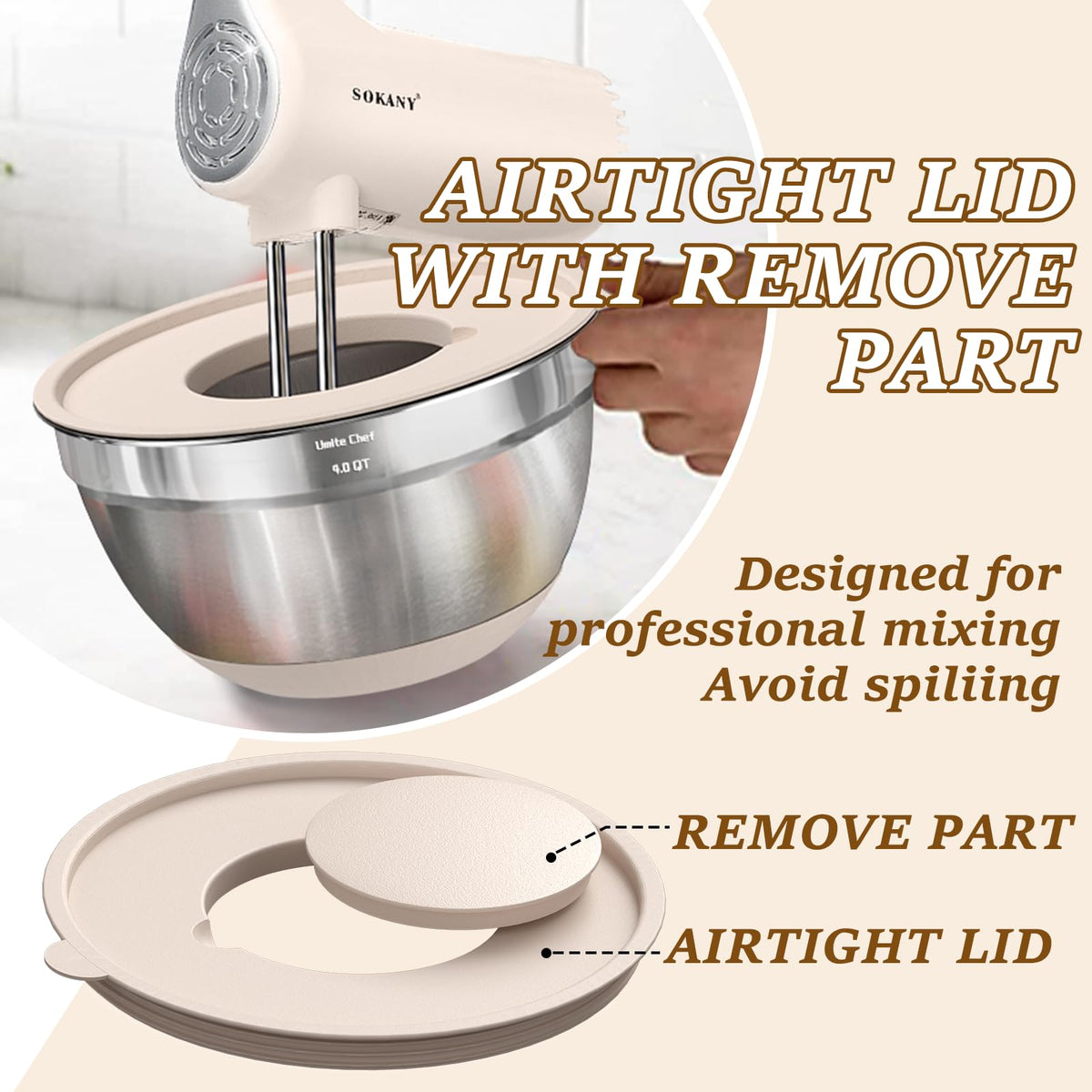 Umite Chef mirror interior simplifies cleaning and quick wipe-down after mixing.