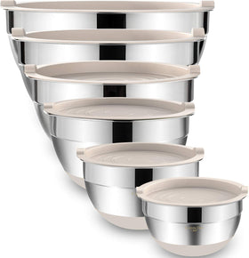 Umite Chef mixing bowls set with nesting design for easy storage and multi-portion prep.