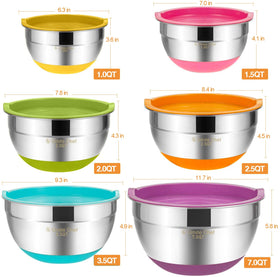 Umite Chef 7qt deep mixing bowl with airtight lid for big batches.