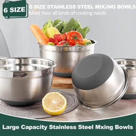 Umite Chef mixing bowls non-slip silicone bottoms prevent slipping during whisking.