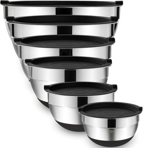 Umite Chef mixing bowls set shows durable stainless steel for versatile prep.