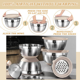 Umite Chef six size set covers 1 to 7 quarts for versatile kitchen prep.