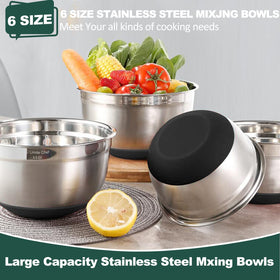 Umite Chef non-slip silicone bottom keeps bowls steady during mixing.