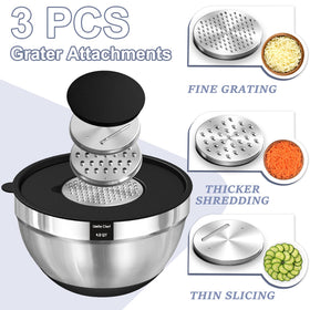 Umite Chef bowls with non-slip silicone bottoms stabilizing during mixing.