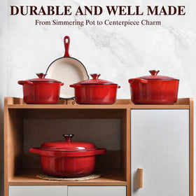 Umite Chef durable enamel glaze provides a safe, easy-to-clean surface.