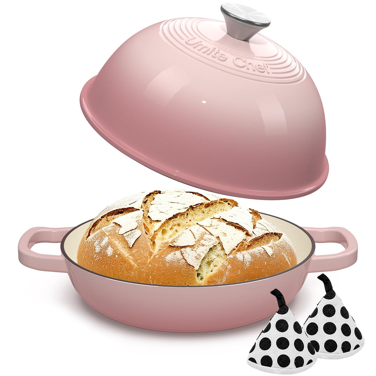Umite Chef oven-safe to 500F, suitable for high-heat baking.