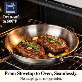 Umite Chef oven-safe up to 500 F for stove-to-oven finishing
