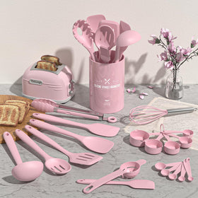Umite Chef pasta fork pink ideal for nonstick pots.