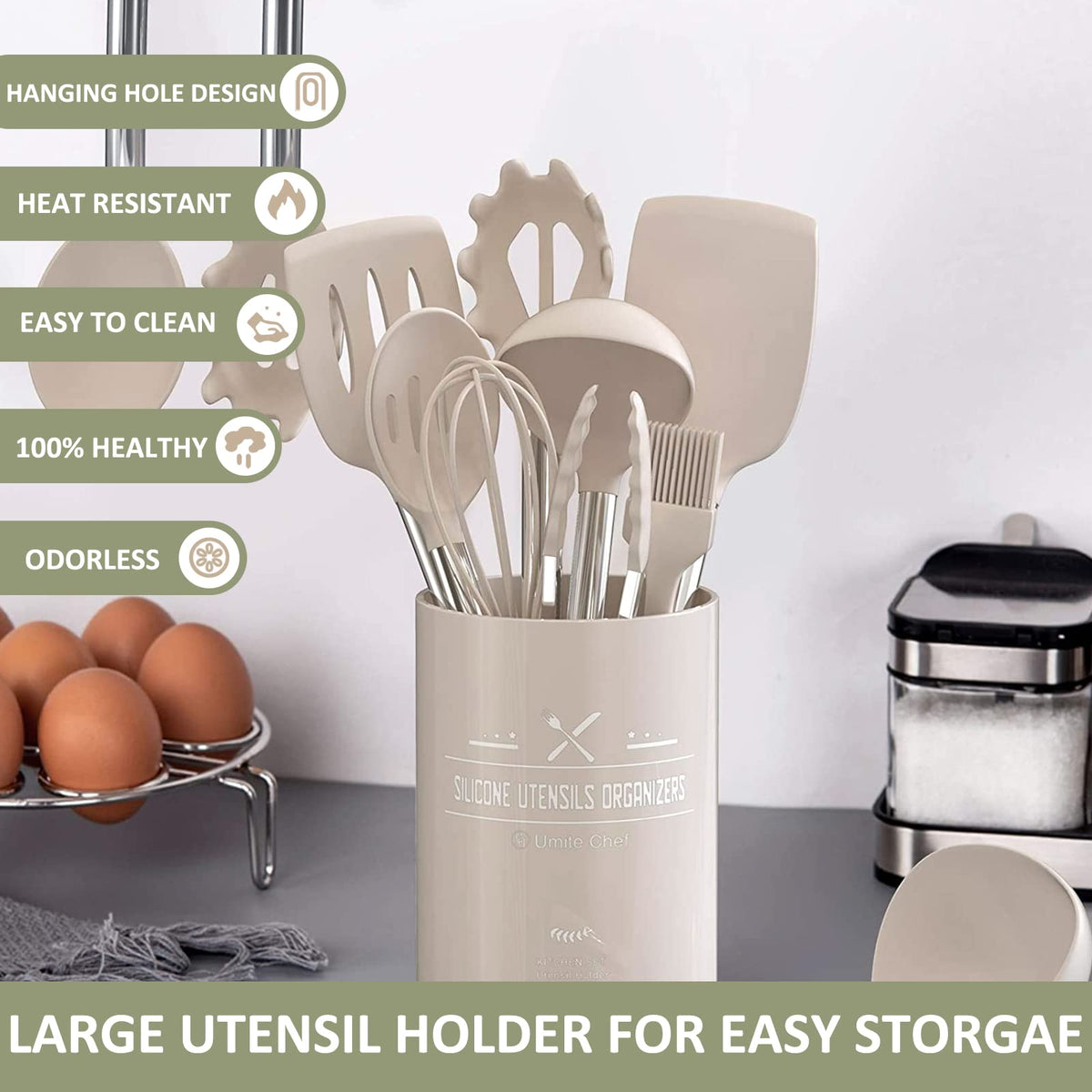 Umite Chef pasta server and spreader ready for efficient meal prep.