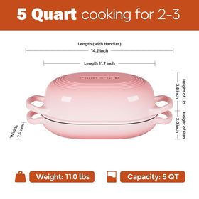Umite Chef pink enamelled sourdough oven pot enables even cooking and crisp crust