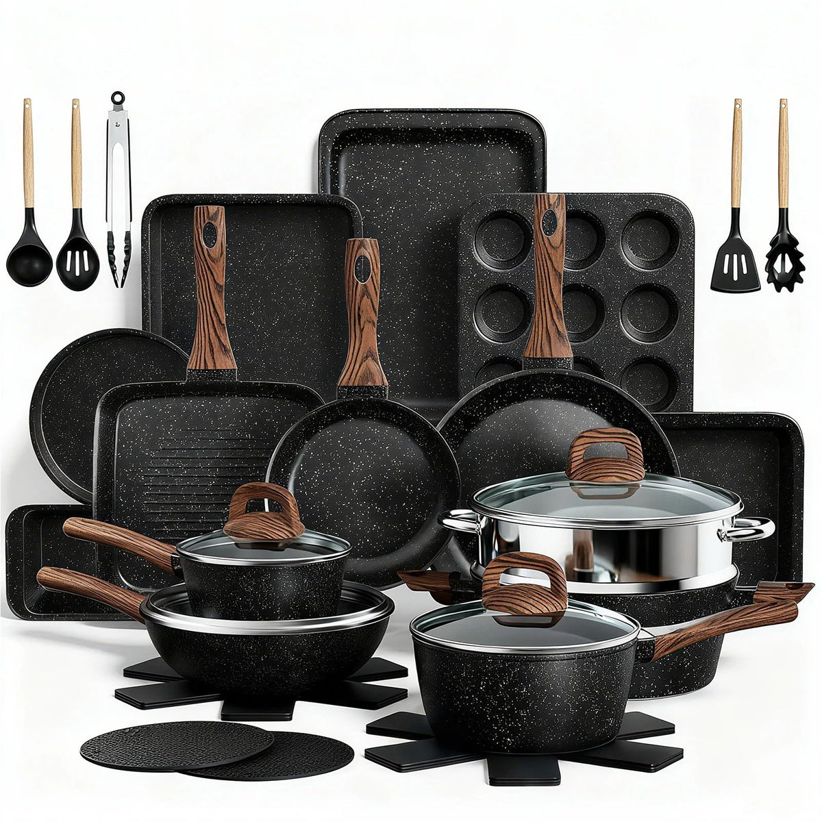 Umite Chef pots and pans set nonstick for effortless cooking and easy cleanup