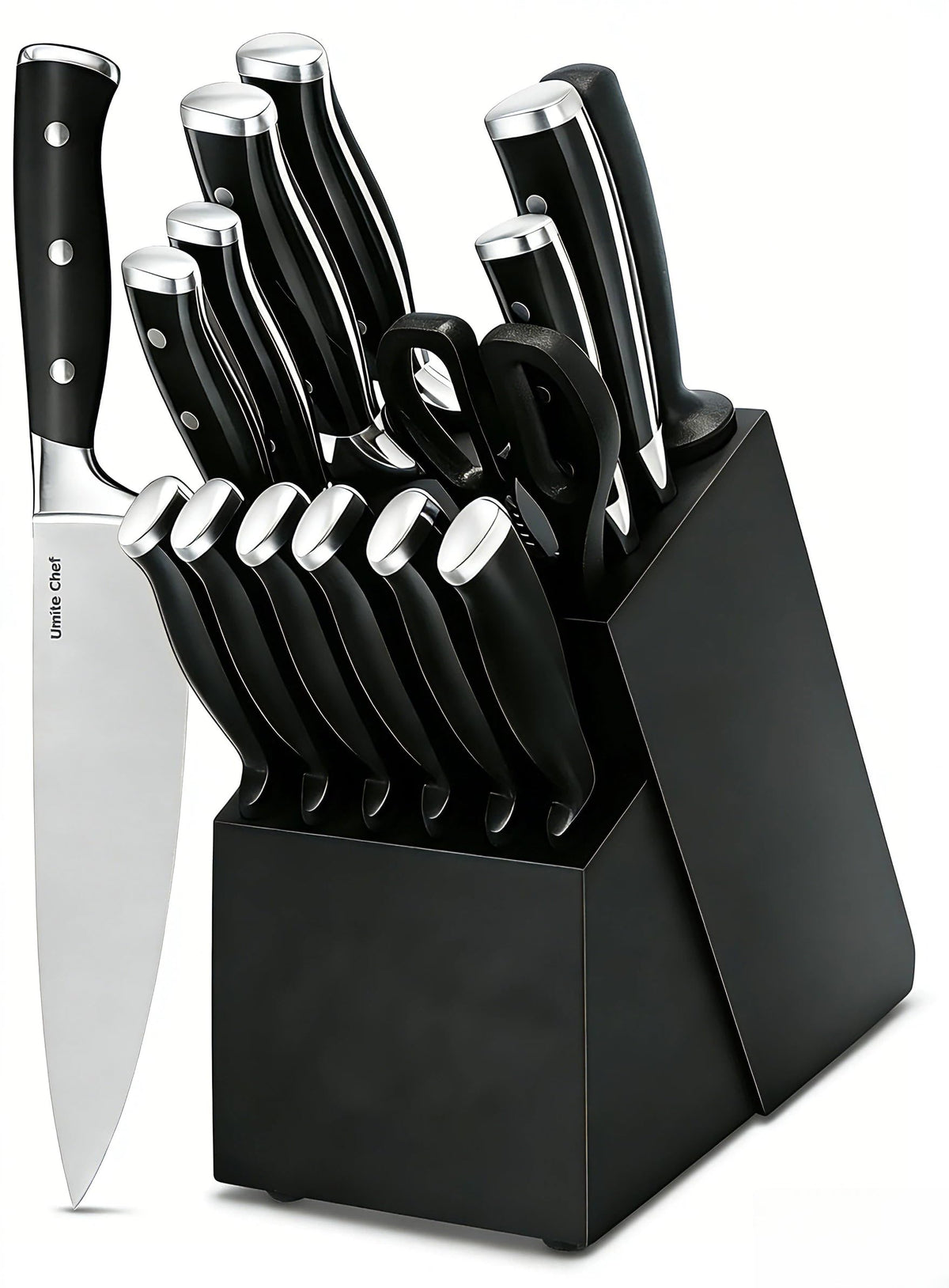 Umite Chef razor-sharp blades glide through produce for precise slicing.