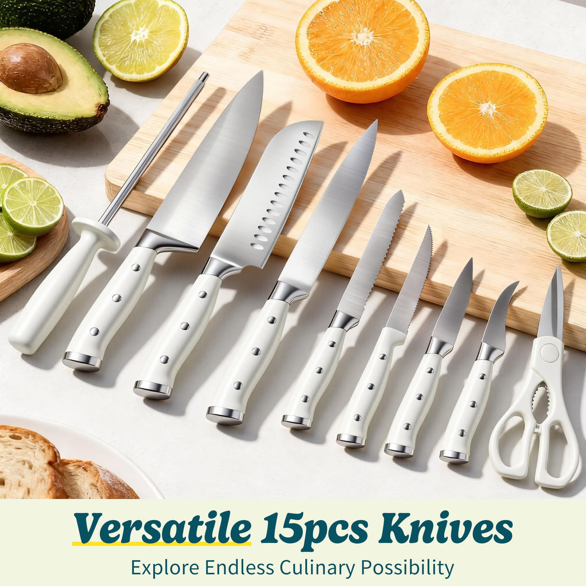 Umite Chef serrated utility knife 5-1-2-inch for clean crusts and flexible tasks
