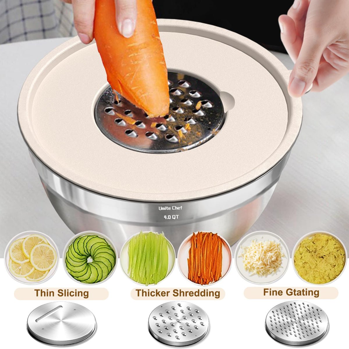 Umite Chef bowls ideal for serving salads and prepping meals with ease.