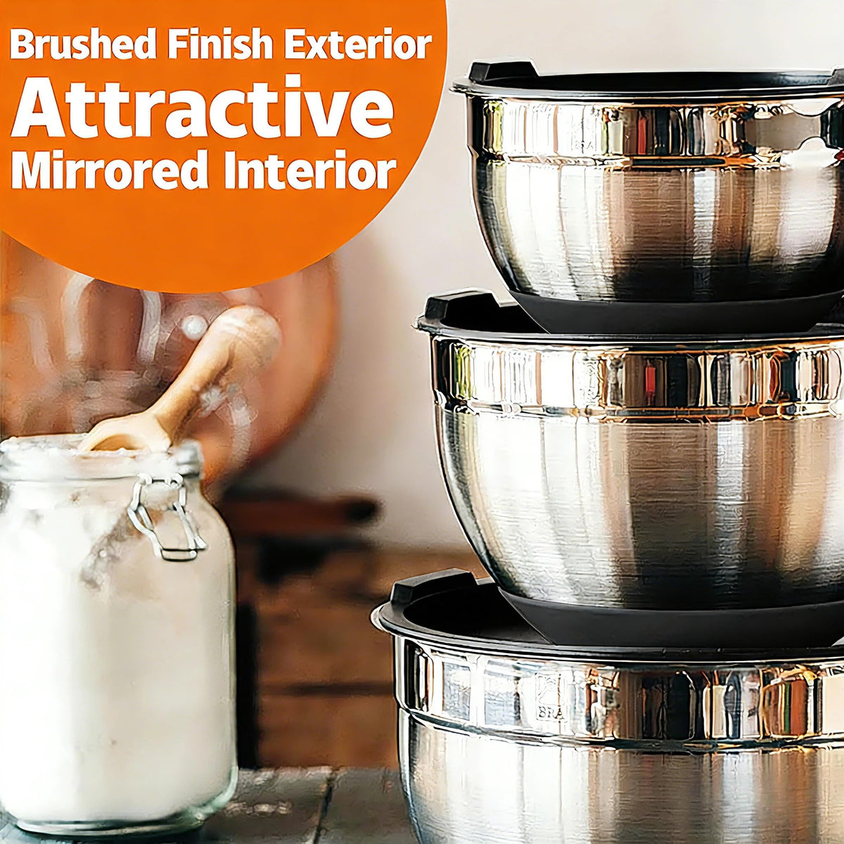 Umite Chef 7QT to 1QT bowls for versatile kitchen sizing