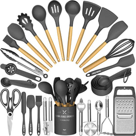 Umite Chef silicone utensil set with holder for versatile kitchen prep.