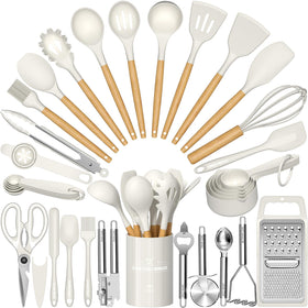 Umite Chef silicone utensils set with holder for easy, organized cooking.