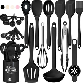 Umite Chef silicone utensils main image demonstrates heat resistance and non-scratch design for cookware