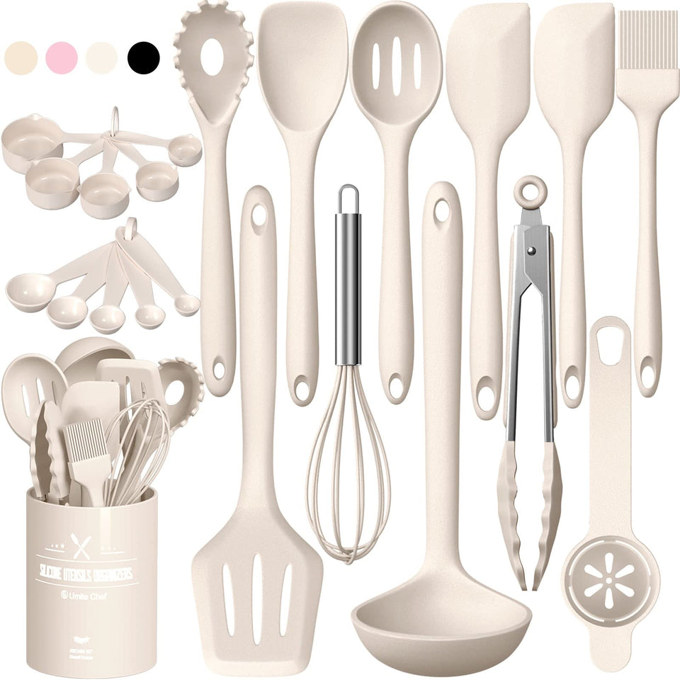 Umite Chef silicone utensils stand keeps tools organized and accessible.
