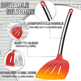 Umite Chef slotted spoon silicone head versatile for stirring sauces and serving