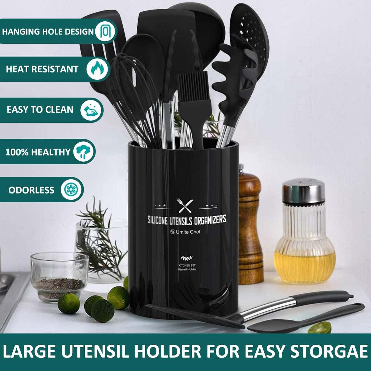 Umite Chef solid turner with a sturdy stainless steel handle