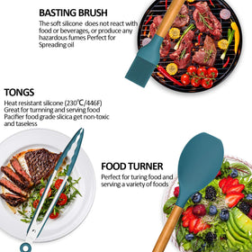 Umite Chef close-up of soft silicone head protecting nonstick cookware