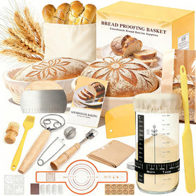 Umite Chef sourdough starter kit round banneton promotes even rise and pattern formation