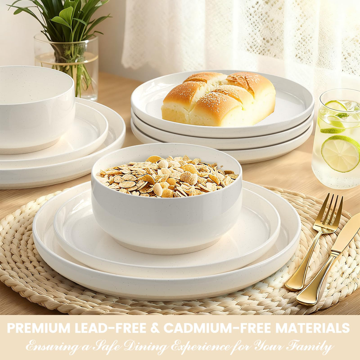 Umite Chef speckled dinnerware with rustic clay base