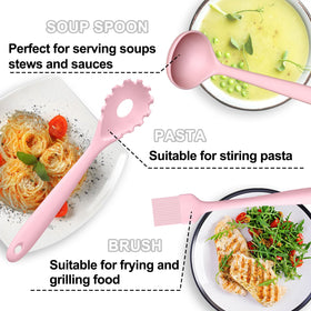 Umite Chef spoonula pink mixes softly without scratching.